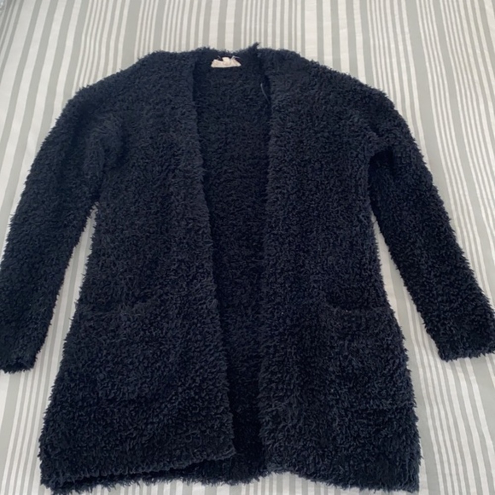 Pink Republic black fuzzy sweater